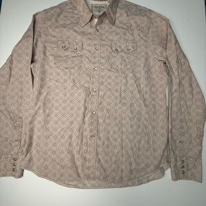 Vintage Tan and cream Guess button-up shirt Sz XL